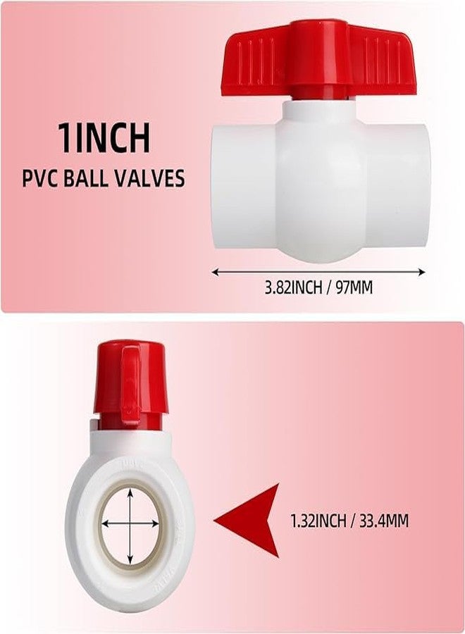 MEDBUDDY PVC Ball Valve, T-handle Water Shut-Off Ball Valve Threaded, PVC Ball Valve 1 inch for Water Project, Swiming Pool, Sewage Pump, Irrigation System (1 Inch) - Image 2